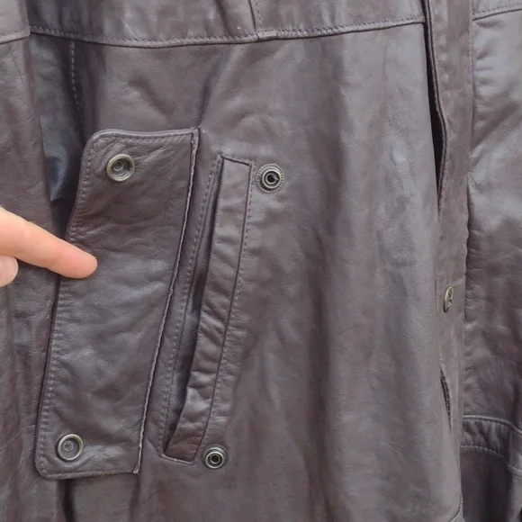 Vintage Star Sportswear Brown Leather Jacket XL